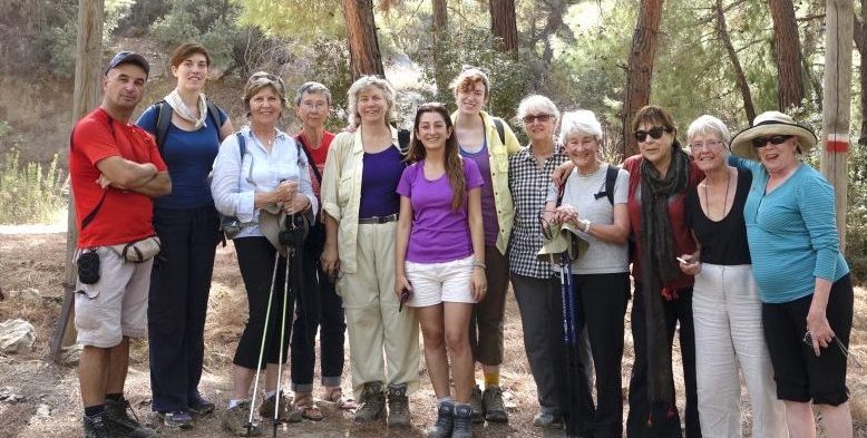 Group of hikers on Turkey coast.