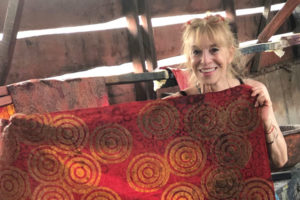 Batik fabric from Ghana textile tour workshop.