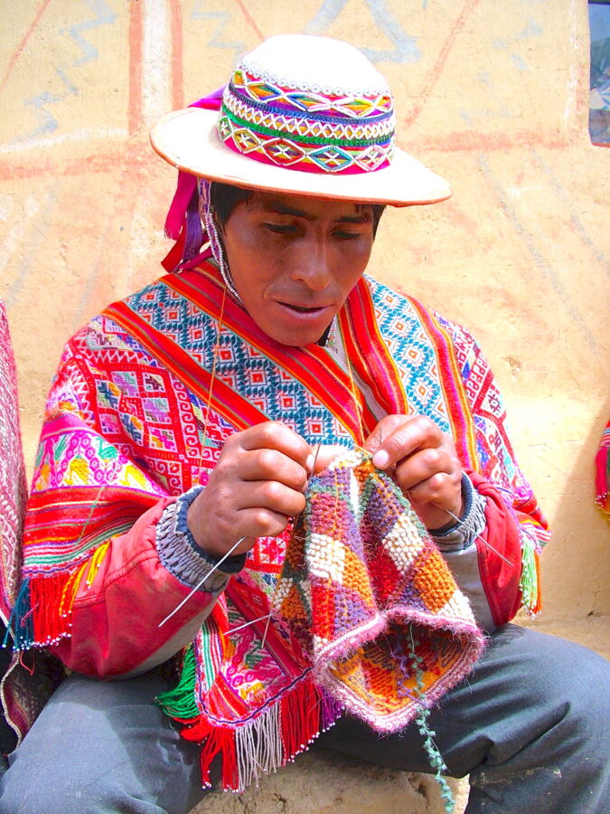 Andean knitting on sale