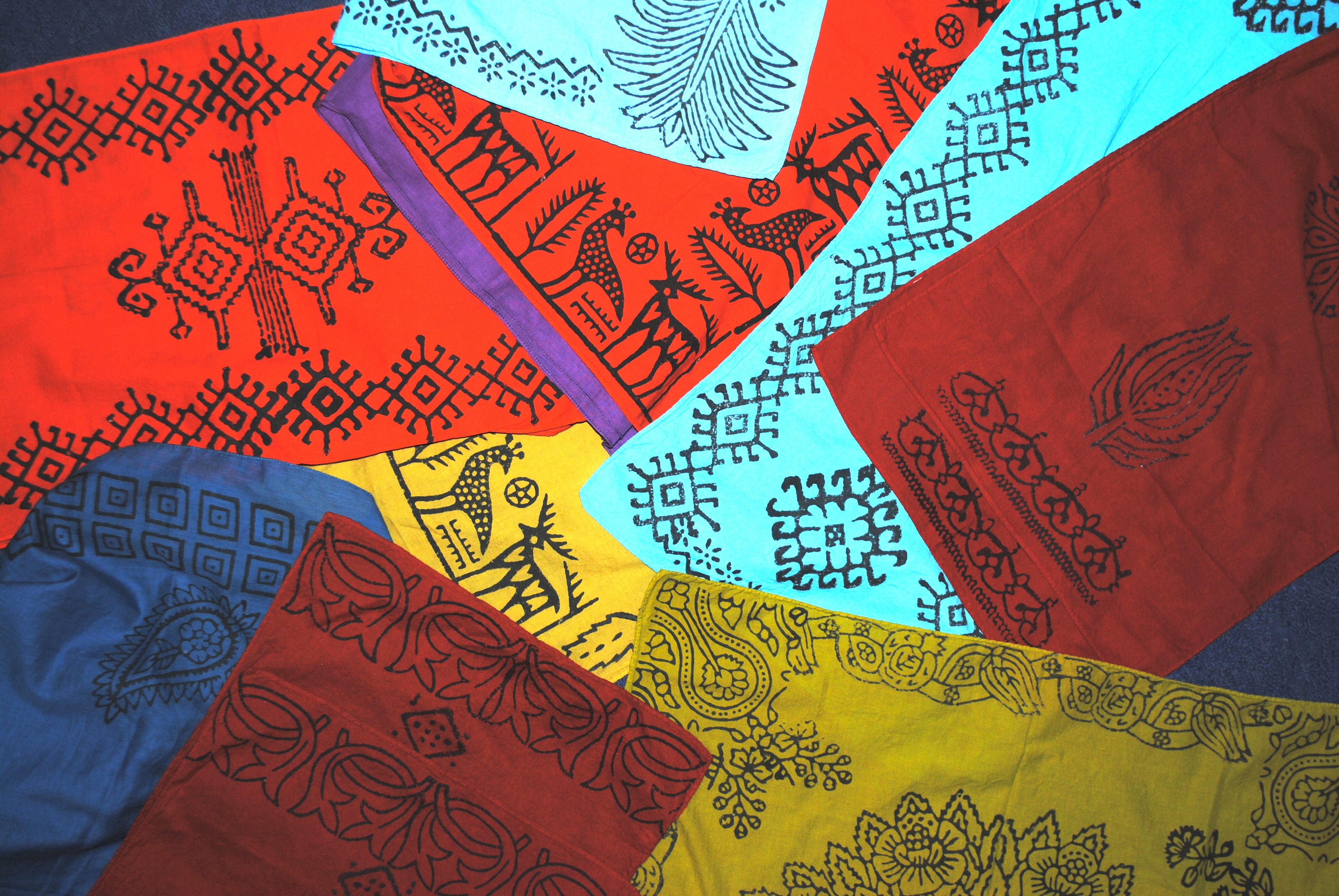 Hand-block printed scarves crated by 2011 group.