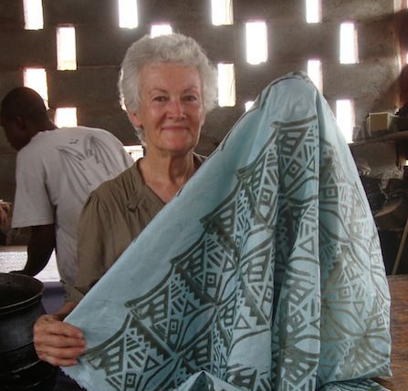 Denise's stamped cloth, ready to dye. GHANA