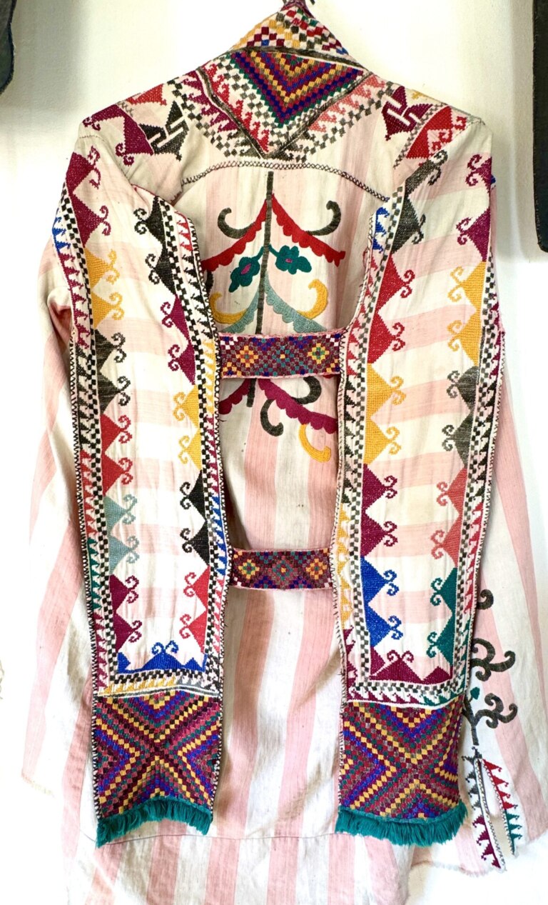 Ceremonial or special occasion embroidered garment called a paranja.