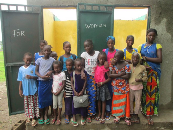 Girls have come to school during summer vacation to see the new bathrooms! August 2014