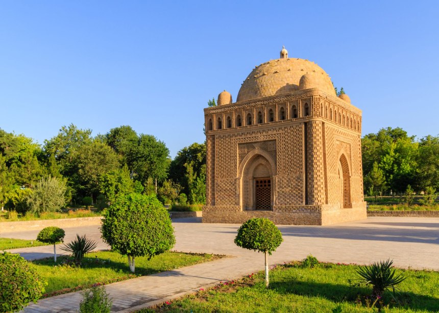 Mausoleum of Ismail Samanid family, made of unglazed brick, in perfect cube shape.